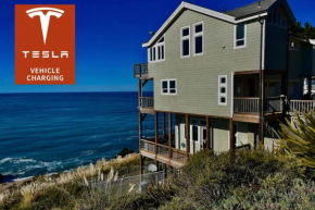 Incredible Ocean View, Oceanfront! by OceanviewHotTubs Shelter Cove, CA Tesla EV station